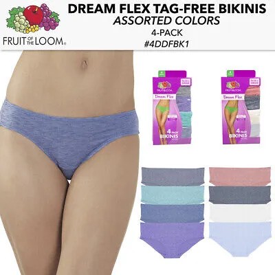 Набор из 4 женских бикини с бирками Fruit of The Loom Free Dream Flex