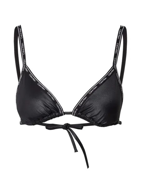 Треугольный топ бикини Calvin Klein Swimwear, черный