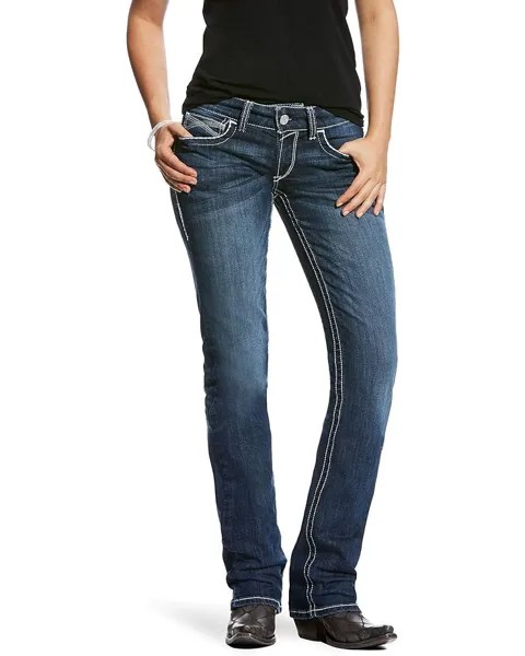 Джинсы Ariat R.E.A.L. Mid-Rise Stretch Stackable Straight Leg, цвет Ivy Dresden