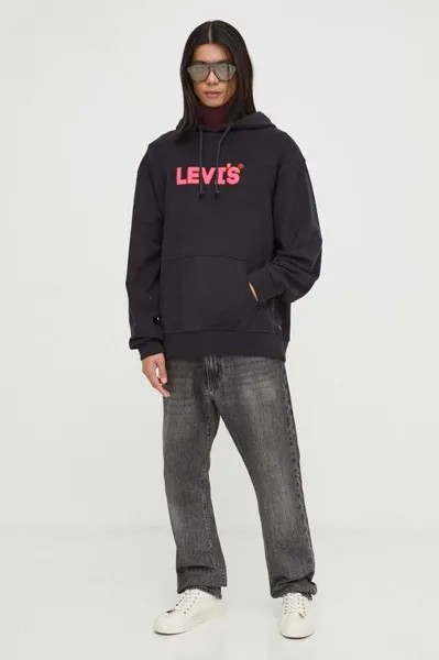 Хлопковая толстовка Levi's, черный