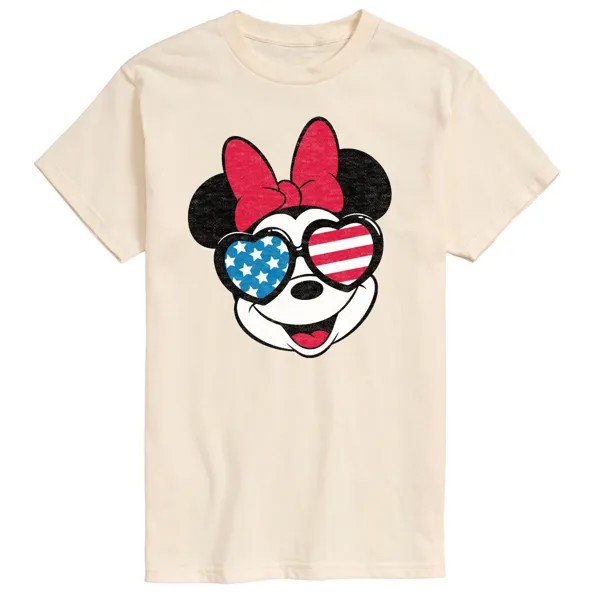 Мужские солнцезащитные очки в форме сердца с изображением американского флага Disney's Minnie Mouse и футболка с рисунком