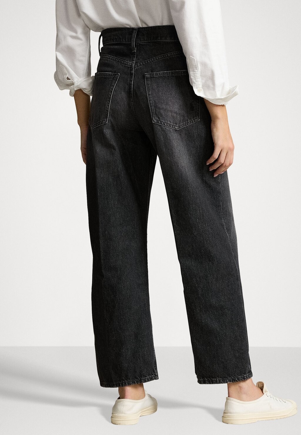 Джинсы прямого кроя HIGH RISE WIDE LEG CROP JEAN Ralph Lauren, серый деним