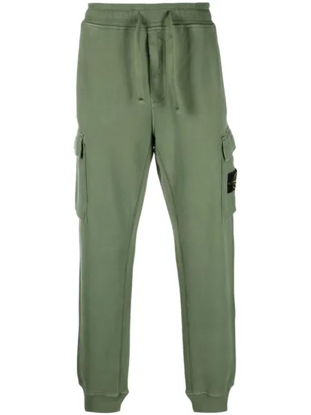 Stone Island спортивные брюки с логотипом, зеленый
