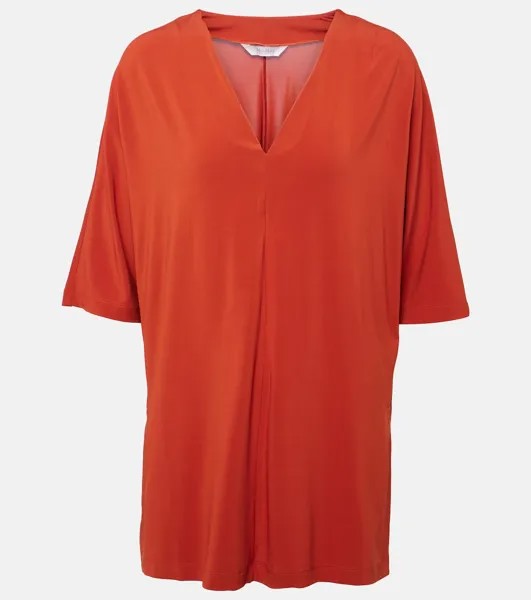 Блузка Linfa из крепа из джерси Max Mara, коричневый