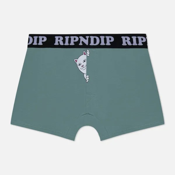 Мужские трусы Ripndip Peek A Nermal Boxers зелёный, Размер L