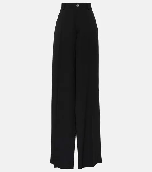 Широкие брюки из шерсти гибридного пошива Balenciaga, черный