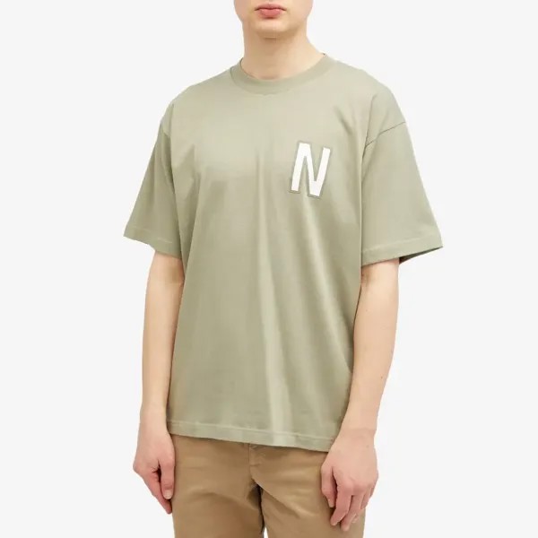 Norse Projects Футболка размера N Simon Heavy Jersey из джерси, серый
