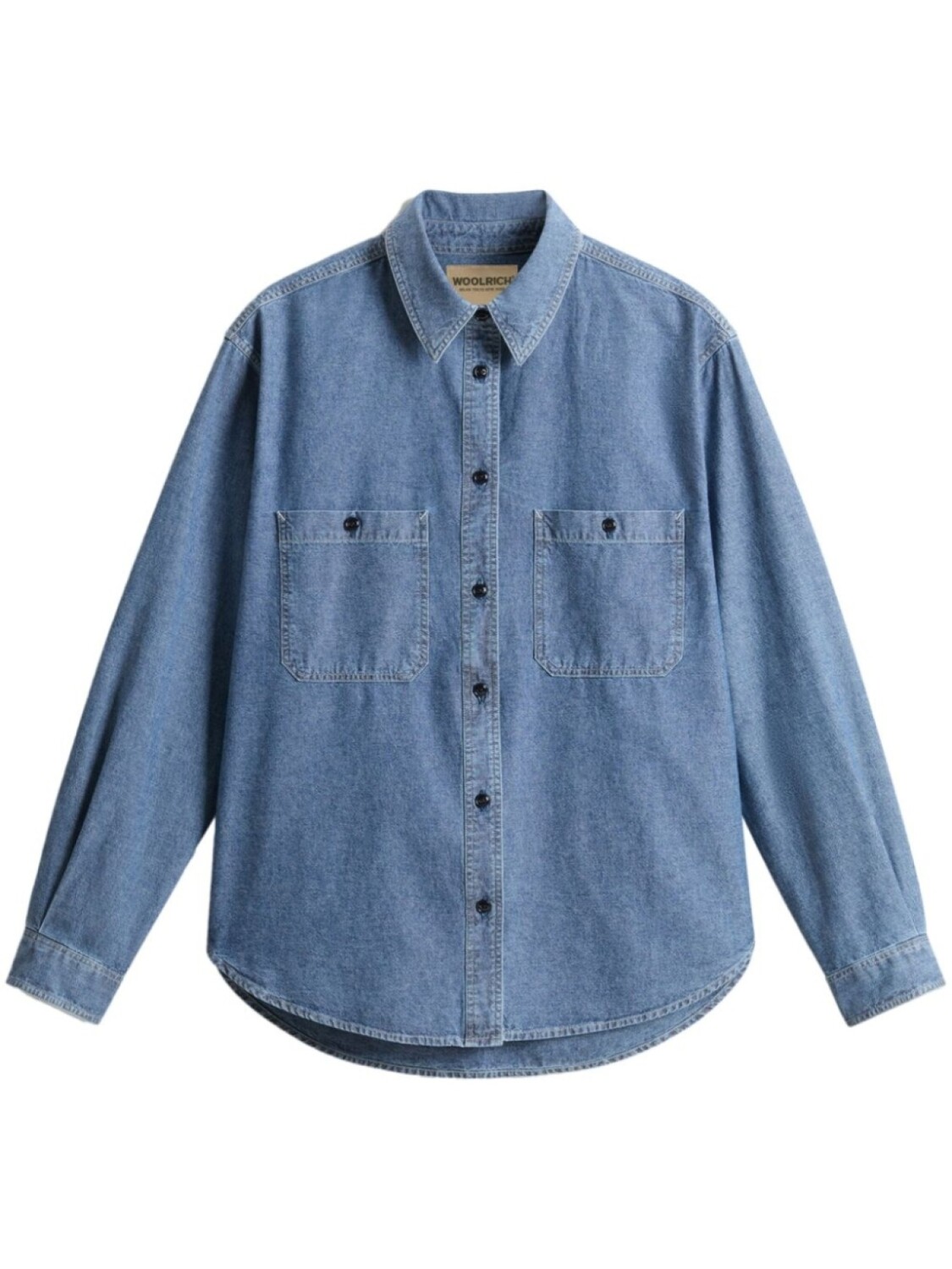 Woolrich рубашка из шамбре, синий