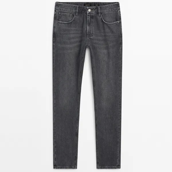 Джинсы Massimo Dutti Relaxed Fit Stonewash, серый