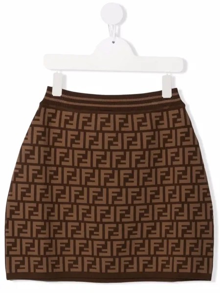 Fendi Kids трикотажная юбка с логотипом FF