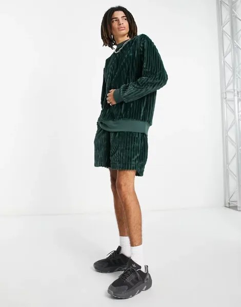 Темно-зеленые шорты adidas Originals adicolor Contempo