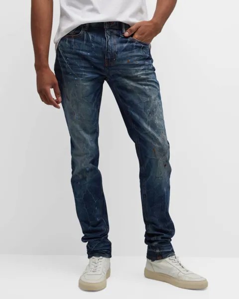 Мужские зауженные джинсы с брызгами краски PRPS