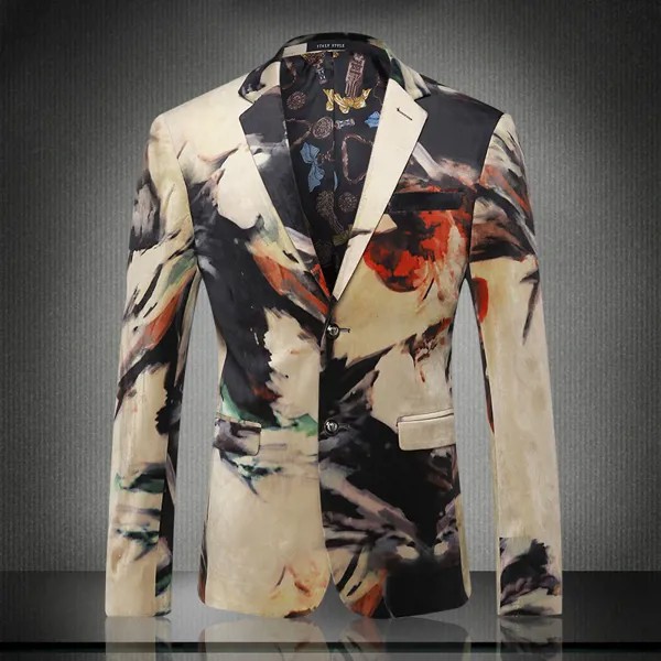Блейзер Мужской высокого качества, однобортный приталенный пиджак в британском стиле, с цветами, для вечеринок, европейские размеры 5xl