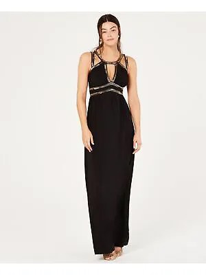 MARCIANO Женское черное вечернее платье-футляр макси без рукавов с лямкой на шее Размер: 8