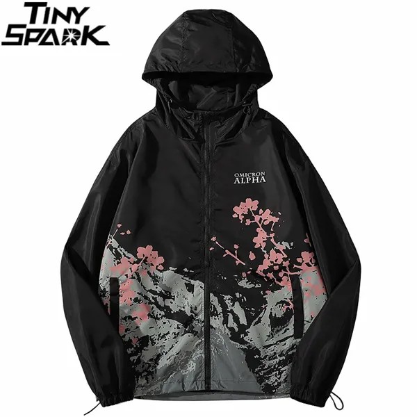 Мужская уличная куртка в стиле хип-хоп, ветровка в китайском стиле ретро с рисунком, куртка с капюшоном в стиле Харадзюку 2022, спортивная курт...