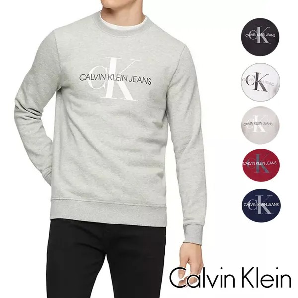 Мужская толстовка Calvin Klein, хлопковый флисовый пуловер, свитер с круглым вырезом и логотипом CK, НОВИНКА