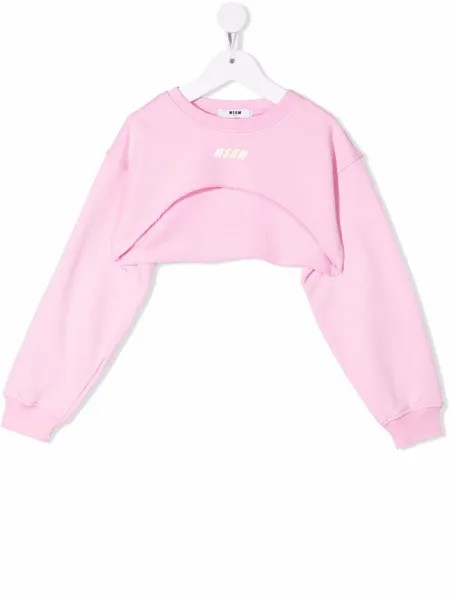 MSGM Kids укороченный джемпер с логотипом
