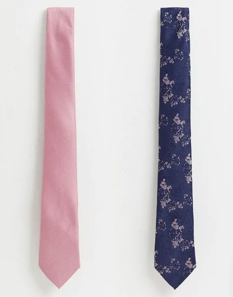Розовый и темно-синий галстук Topman-Мульти
