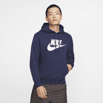Худи Nike Sportswear Club Fleece, цвет Midnight Navy/Midnight Navy/White