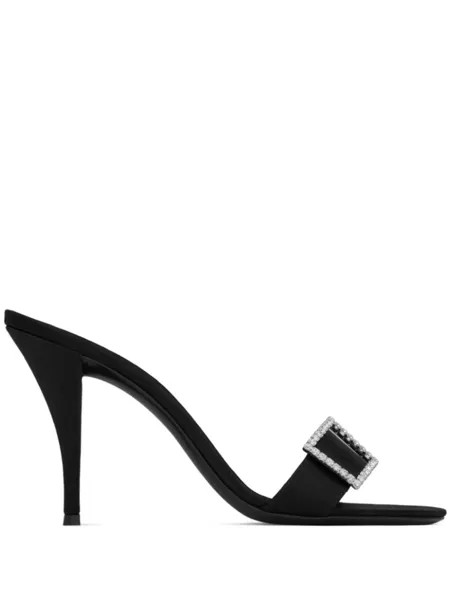 Saint Laurent мюли Simone 100 с пряжками, черный