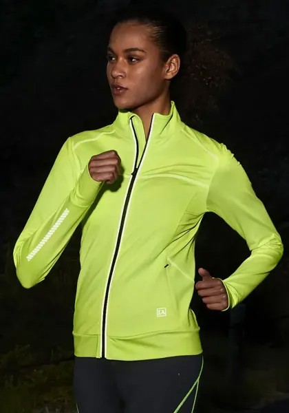 Куртка для бега LASCANA ACTIVE, утепленная, со светоотражающими деталями, цвет Lime