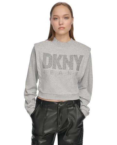 Женский свитер с крупным принтом Dkny Jeans, серый