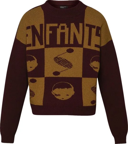 Свитер Enfants Riches Déprimés Enfants Logo Check Sweater 'Burgundy/Mustard', красный