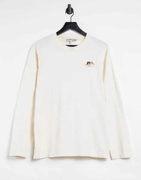 Кремовый лонгслив с логотипом в виде ангелов Fiorucci Icon-Белый