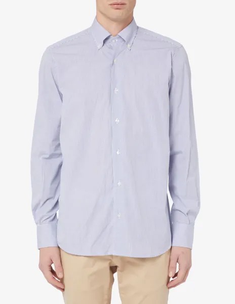 Рубашка в микро клетку Sartoria Italiana, синий