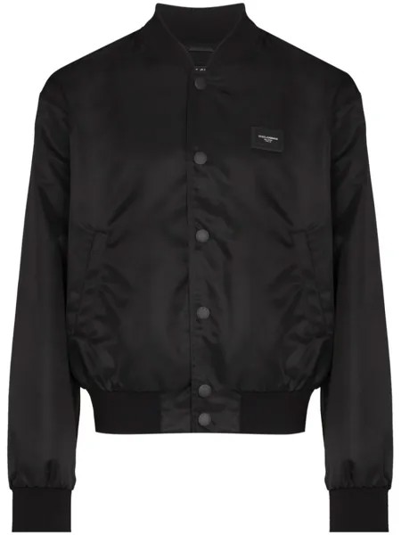 Dolce & Gabbana бомбер с логотипом DG, черный