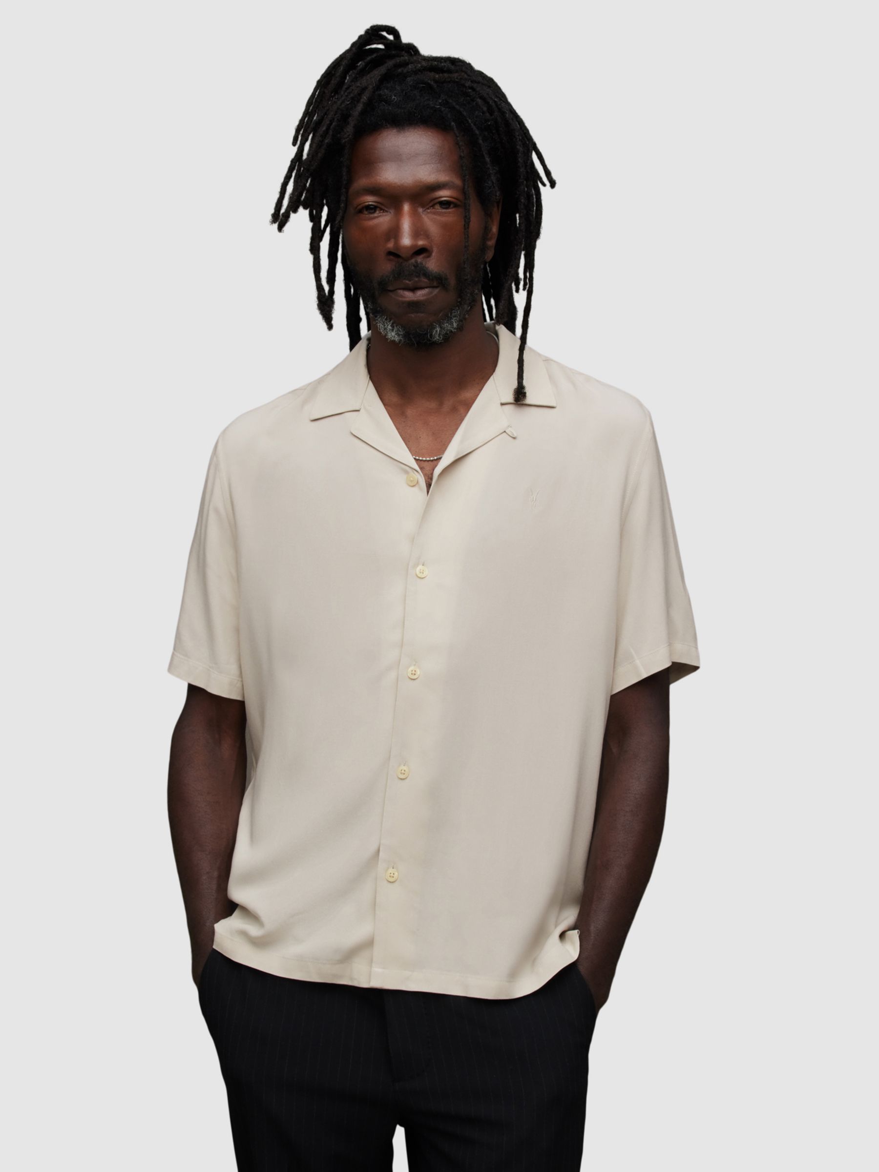 Рубашка с коротким рукавом AllSaints Venice, темно-серый Clifftop