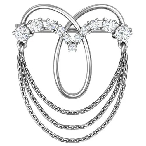 Серебряная брошь «Женева» с цепочками 2720046-00775