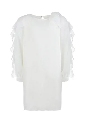 Белое платье с рюшами Aletta