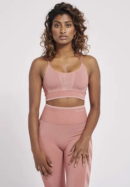 Спортивный бюстгальтер с легкой поддержкой MT ENERGY SEAMLESS Hummel, цвет withered rose rose tan melange