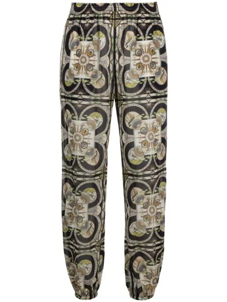 Tory Burch брюки Sundial Square с принтом, синий