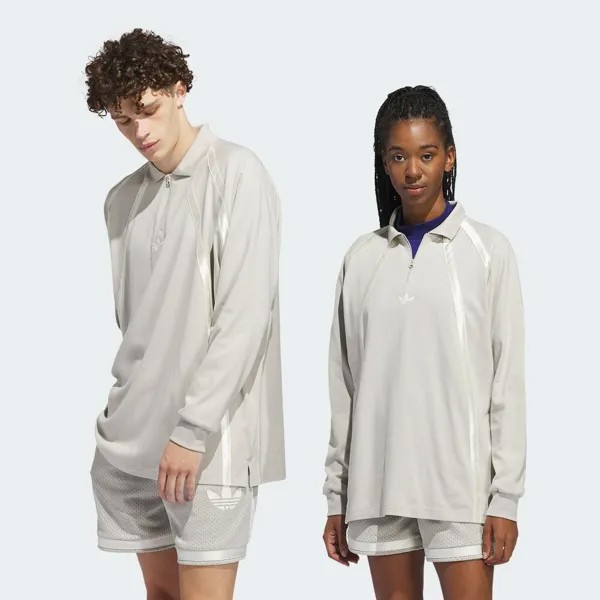 Поло Adidas Rugby long sleeve polo shirt (gender neutral), цвет Putty Gray