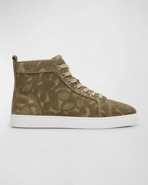 Мужские кожаные высокие кеды Louis Orlato Petunia Christian Louboutin, цвет Saharienne