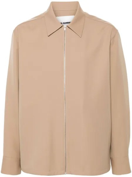 Jil Sander шерстяная куртка-рубашка, коричневый