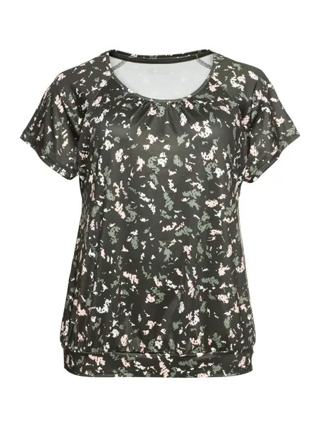 Спортивная футболка Sheego, цвет Olive/Mint