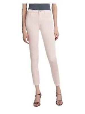 Женские укороченные джинсы скинни розового цвета с карманами и молнией J BRAND, талия 32
