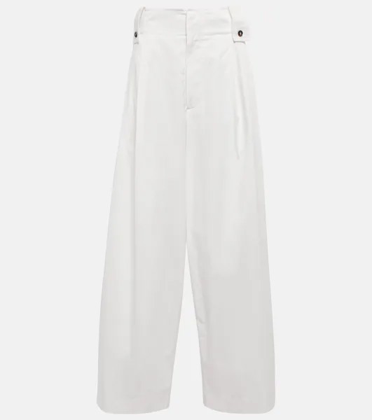 Широкие брюки из поплина с высокой посадкой BOTTEGA VENETA, белый