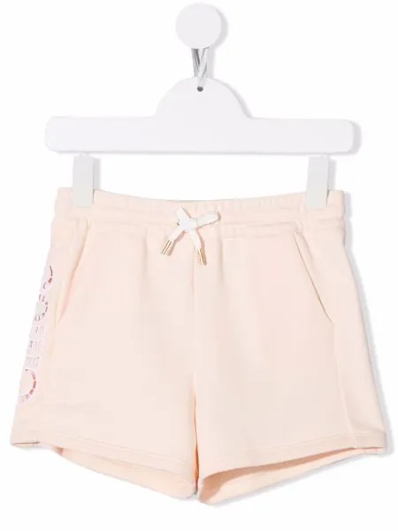 Chloé Kids спортивные шорты с вышитым логотипом