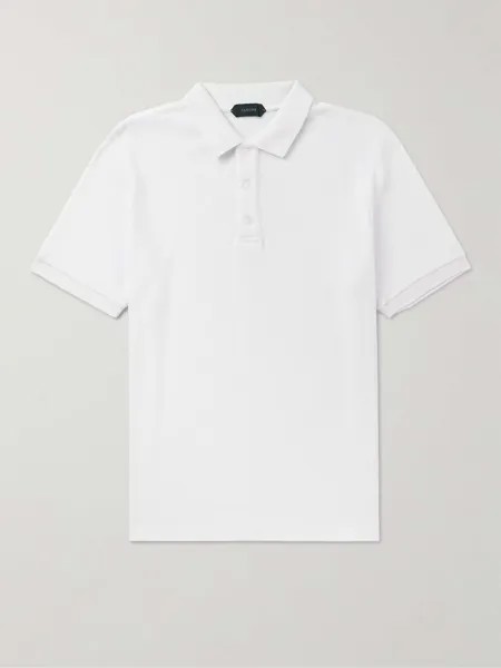 Рубашка поло из хлопковой махровой ткани INCOTEX, белый