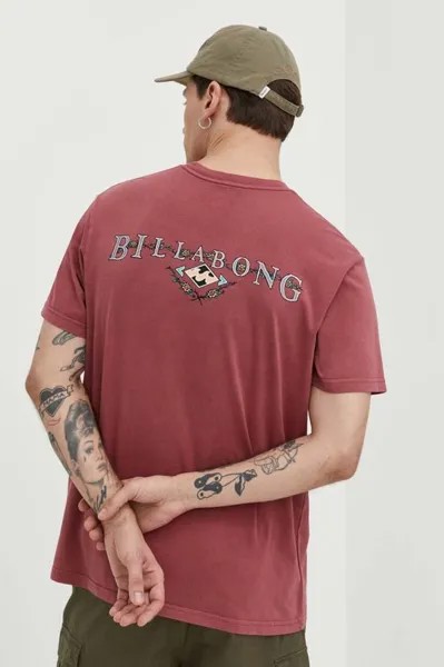 Хлопковая футболка Billabong, розовый