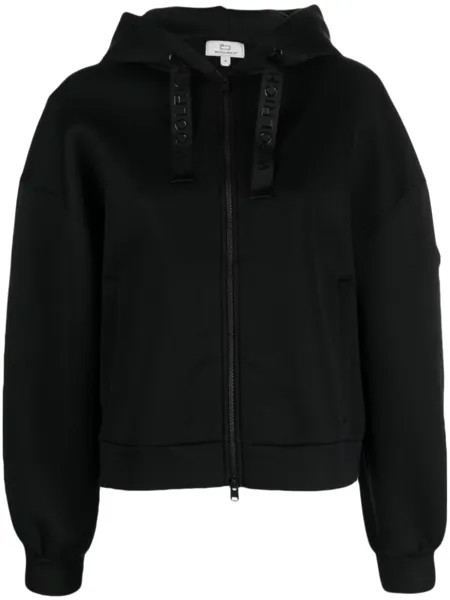 Woolrich худи на молнии с логотипом, черный