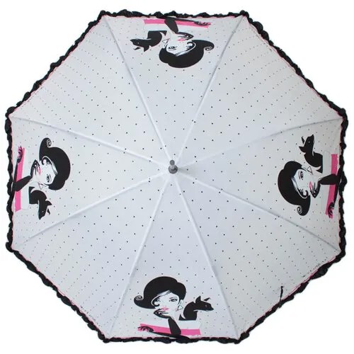 Зонт-трость с рисунком на большом куполе Flioraj 121213 FJ