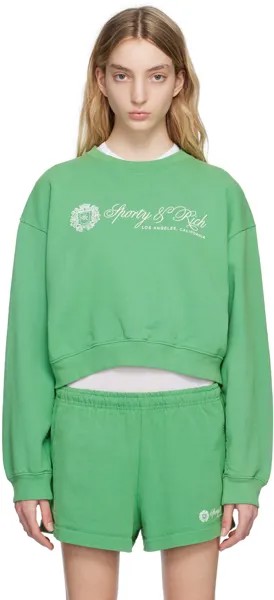 Зеленый укороченный свитшот Regal Sporty & Rich