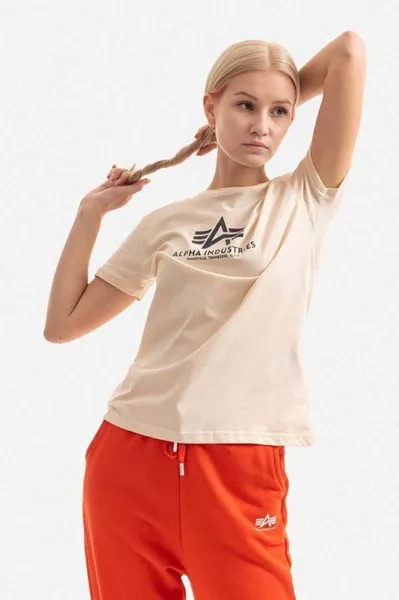 Хлопковая футболка Alpha Industries, белый