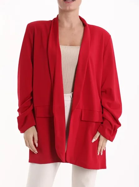 Пиджак без подкладки с подплечниками, красный