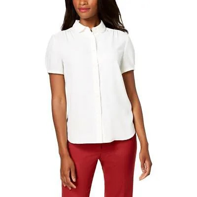 Женская белая офисная блузка на пуговицах Anne Klein, топ 16 BHFO 8963